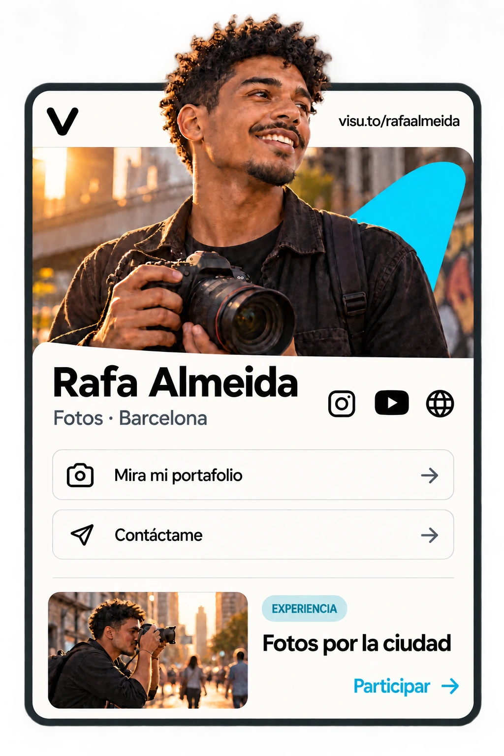 Perfil ilustrativo de Rafa Almeida. Ejemplo ficticio.