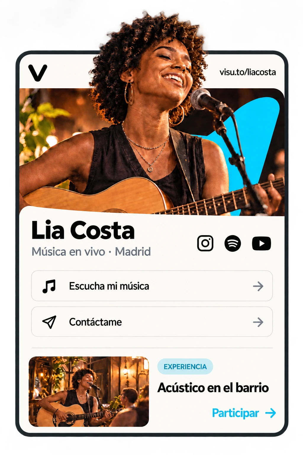 Perfil ilustrativo de Lia Costa. Ejemplo ficticio.