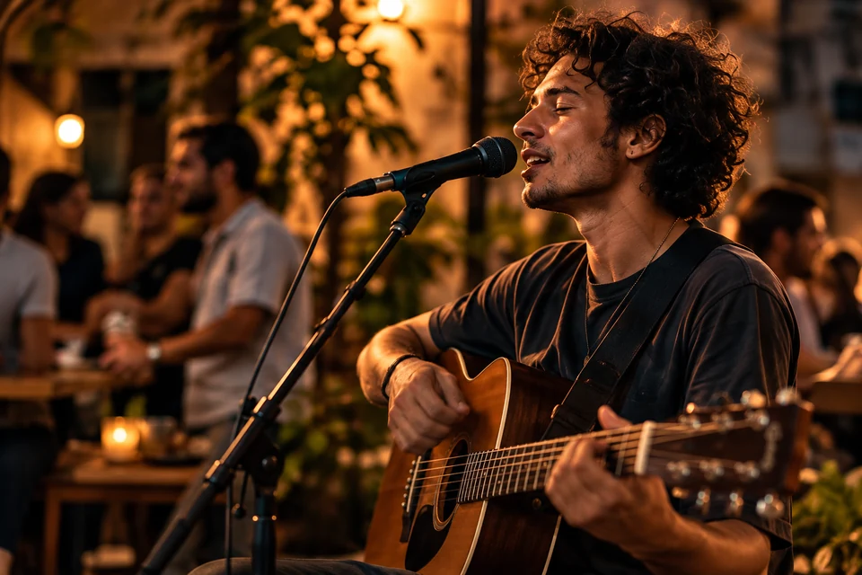 Musician in an illustrative performance.