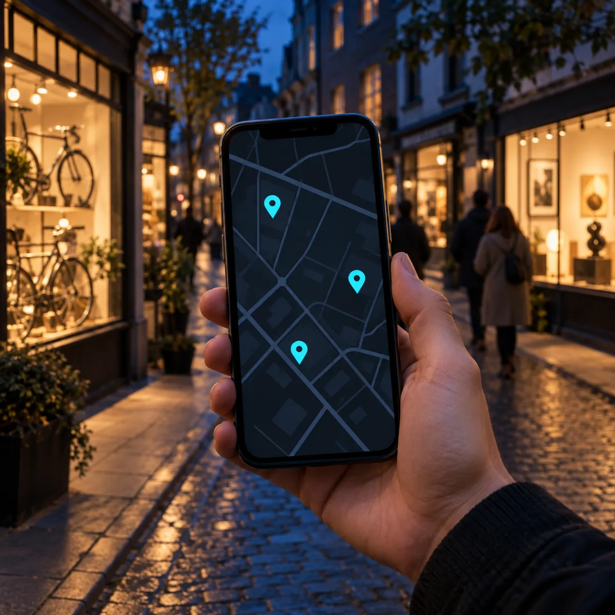 VISU Local discovery map with nearby businesses