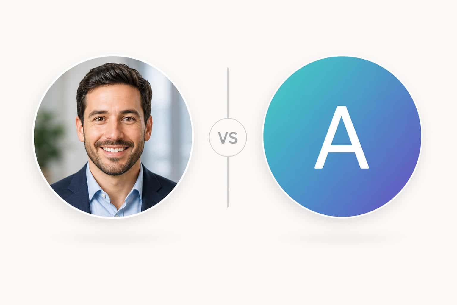 No photo? VISU shows a clean initial-based avatar from your name.